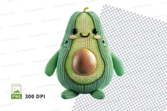 Crochet avocado plush toy clipart isolated green Product Image 1