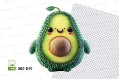 Cute avocado clipart happy cartoon vector illustration PNG Product Image 1