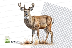 Majestic deer clipart isolated transparent PNG high detail Product Image 1