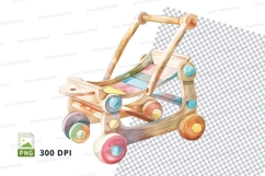 Wooden toy catapult clipart colorful playful vector illustra Product Image 1
