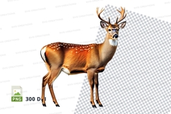 3D deer clipart isolated golden autumn forest wildlife anima Product Image 1