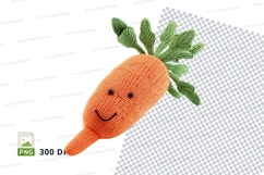 Cute carrot character smiling clipart PNG transparent backgr Product Image 1