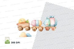Cute vegetable train clipart set on checkered background Product Image 1