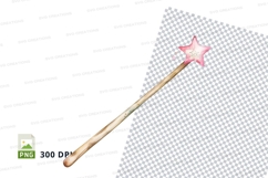 Magic wand with sparkle star clipart transparent PNG Product Image 1