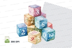 Colorful numbered dice clipart transparent background PNG Product Image 1