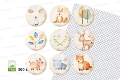 Cute animal clipart set on white background spring theme Product Image 1