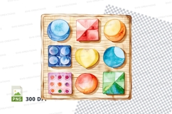 Colorful makeup palette clipart set with eyeshadow and blush Product Image 1