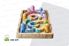 Wooden toy kitchen set clipart transparent background Product Image 1