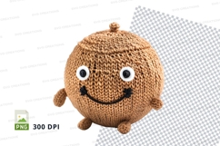 Cute knitted teddy bear clipart smiling isolated PNG Product Image 1