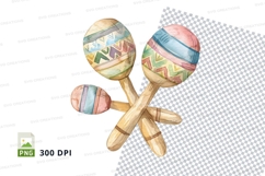 Easter eggs clipart bundle colorful wooden sticks PNG Product Image 1