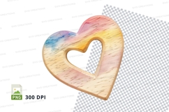 Colorful heart clipart PNG transparent love symbol 300 DPI Product Image 1