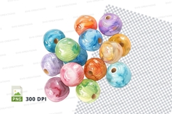 Colorful watercolor bubbles clipart transparent background P Product Image 1
