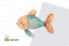 Cute fish clipart png isolated on white background 300 DPI Product Image 1