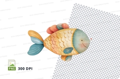 Colorful cartoon fish clipart isolated on white background Product Image 1