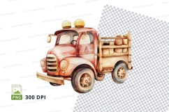 Vintage rusty pickup truck clipart isolated on white backgro Product Image 1