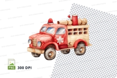 Vintage fire truck clipart isolated on white background Product Image 1