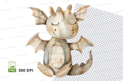 Cute dragon plush toy smiling soft clipart PNG Product Image 1