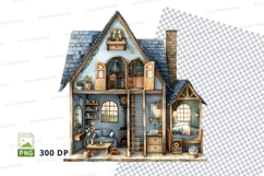 3D dollhouse clipart interior cross section view illustratio Product Image 1