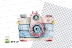 Vintage camera clipart PNG isolated white background Product Image 1