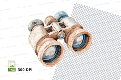 Vintage binoculars clipart isolated on transparent backgroun Product Image 1