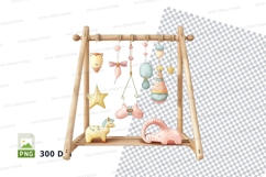 Baby mobile clipart hanging nursery decor stars clouds Product Image 1