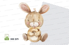 Cute brown teddy bear clipart sitting isolated transparent P Product Image 1