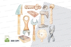 Hand tools clipart set isolated on transparent background PN Product Image 1