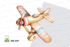 Wooden toy airplane clipart PNG high detail 300 DPI Product Image 1
