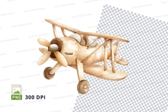 Vintage biplane wooden model clipart png transparent Product Image 1