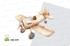 Vintage wooden biplane clipart png transparent background Product Image 1