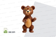 Cute brown teddy bear clipart PNG 300 DPI isolated Product Image 1