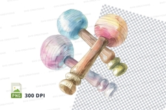 Colorful cotton candy sticks clipart transparent background Product Image 1