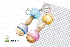 Colorful wooden bead clipart set isolated on white backgroun Product Image 1