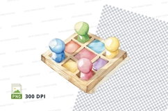 Colorful Easter egg basket clipart wooden tray decoration Product Image 1