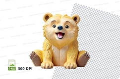 Cute cartoon bear sitting happy isolated clipart png Product Image 1