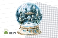 Snow globe with winter forest scene clipart transparent PNG Product Image 1