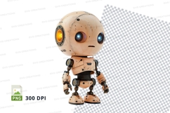 Cute robot toy clipart isolated on transparent background Product Image 1