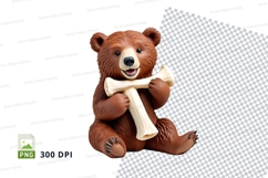 Cute brown teddy bear holding heart clipart PNG transparent Product Image 1