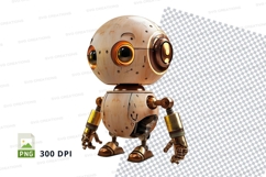 Retro robot clipart standing isolated transparent background Product Image 1