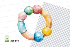 Colorful 3D beads clipart transparent background PNG Product Image 1