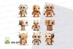 Cute robot clipart set isolated on white background 300dpi Product Image 1