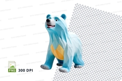 Blue cartoon polar bear plush toy clipart transparent PNG Product Image 1