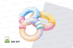 Colorful donut clipart stack transparent background PNG Product Image 1