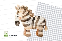 Cute cartoon zebra clipart standing isolated on white backgr Product Image 1