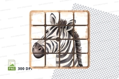 Zebra clipart isolated black white transparent PNG vector Product Image 1