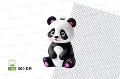 Cute panda clipart sitting isolated transparent background Product Image 1