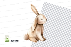 Cute bunny clipart sitting on white checkered fabric Product Image 1