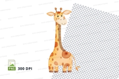 Cute giraffe clipart png illustration isolated on white back Product Image 1