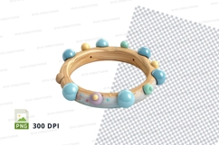 Colorful wooden bead bracelet clipart transparent background Product Image 1