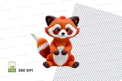 Cute red fox clipart sitting isolated on white background Product Image 1